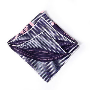 JANE CARR NAVY BLUE & PINK, WHITE PAISLEY POCKET SQUARE | MENS SIZE 42X42